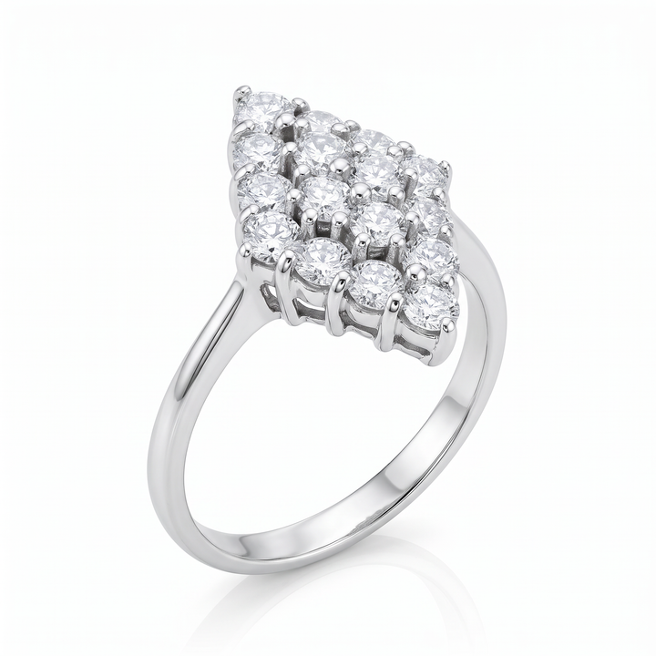 Kite-Shaped Diamond Cluster Ring — 1.12ct TW