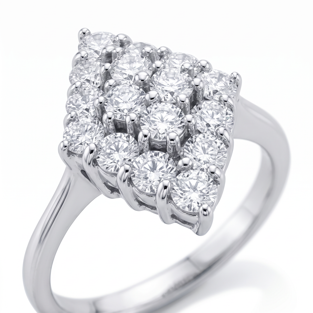 Kite-Shaped Diamond Cluster Ring — 1.12ct TW