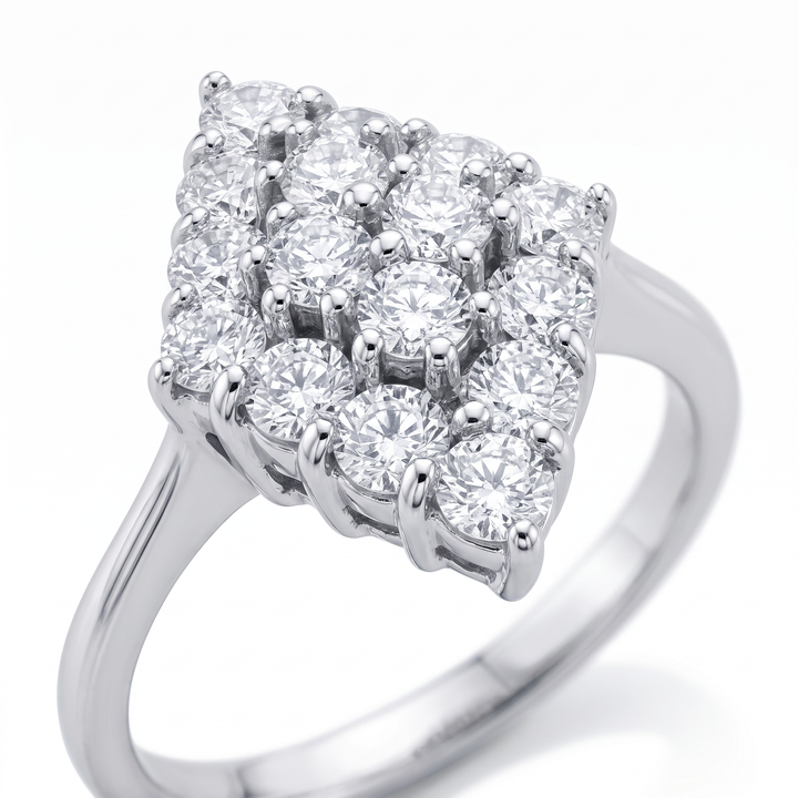 Kite-Shaped Diamond Cluster Ring — 1.12ct TW