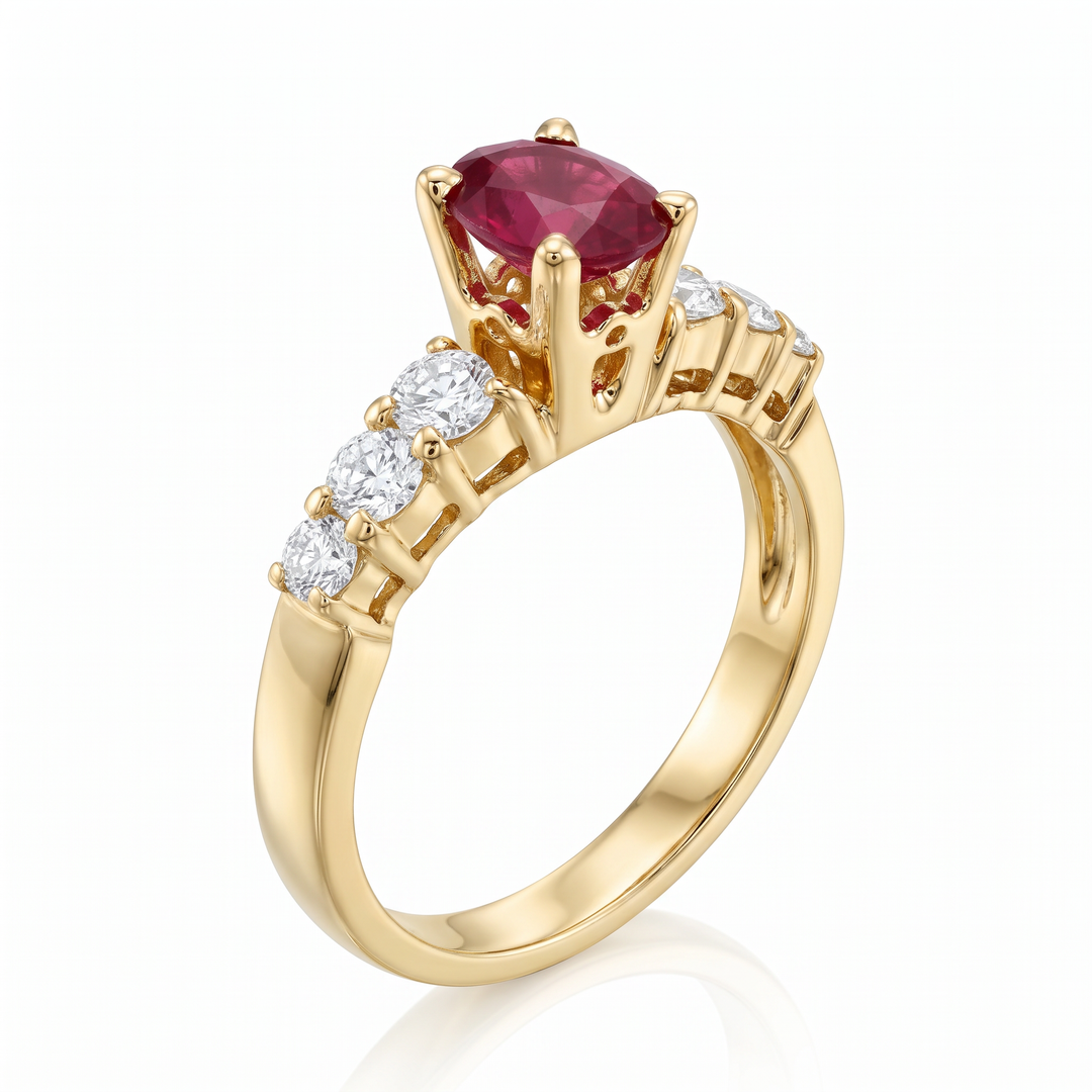Ruby &amp; Diamond Ring, Yellow Gold