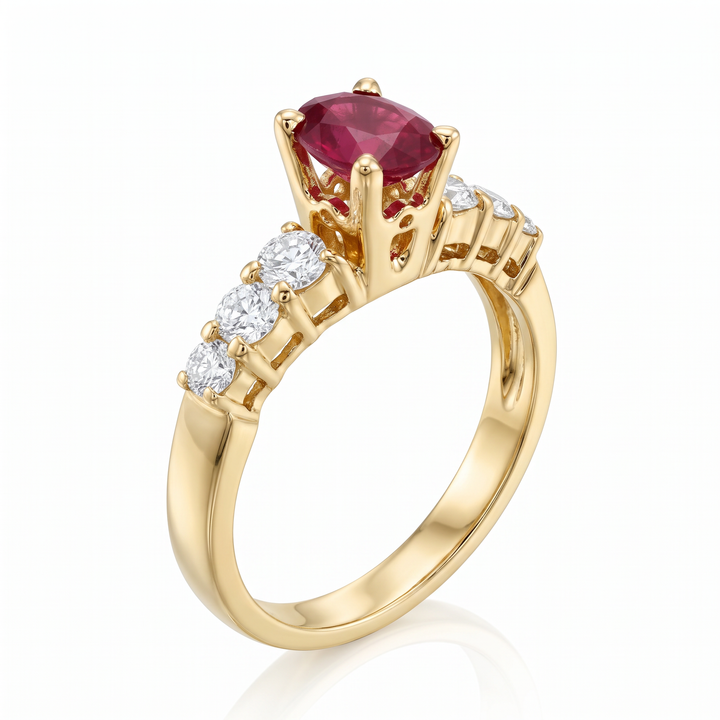 Ruby &amp; Diamond Ring, Yellow Gold