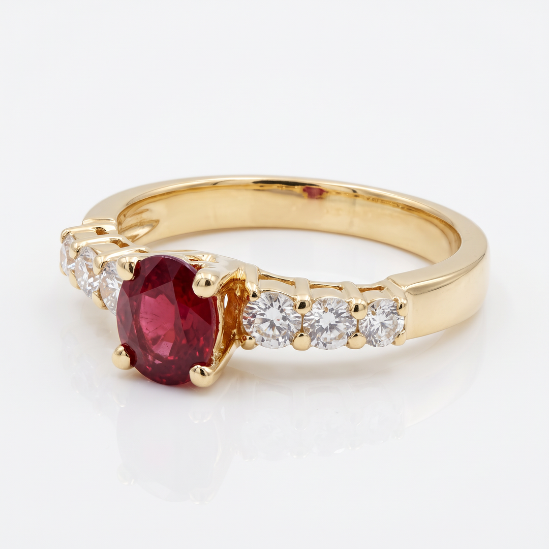 Ruby &amp; Diamond Ring, Yellow Gold