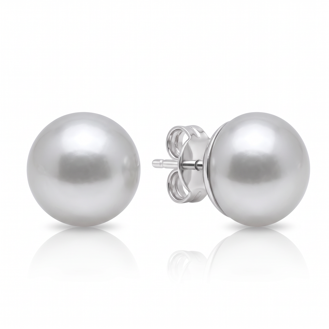 South Sea Pearl Stud Earrings — 9.8mm