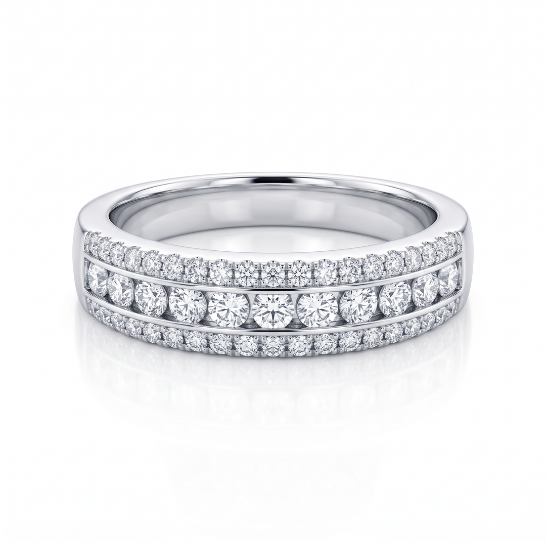 Triple-Row Pavé Diamond Band — 0.34ct TW