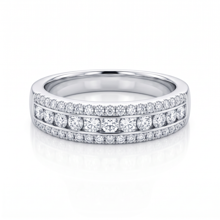 Triple-Row Pavé Diamond Band — 0.34ct TW