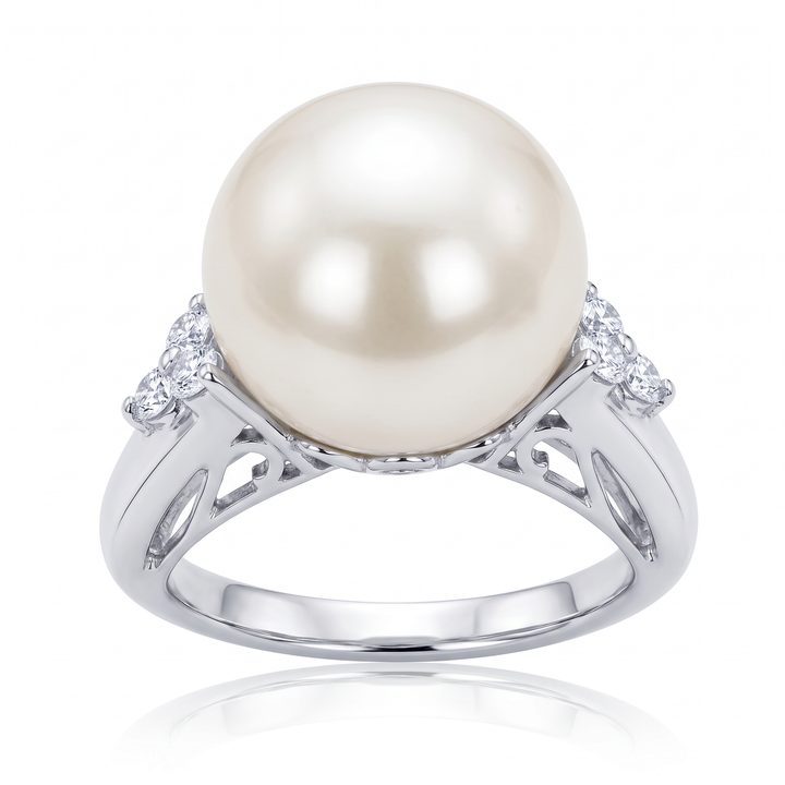 South Sea Pearl &amp; Diamond Ring — 0.28ct TW