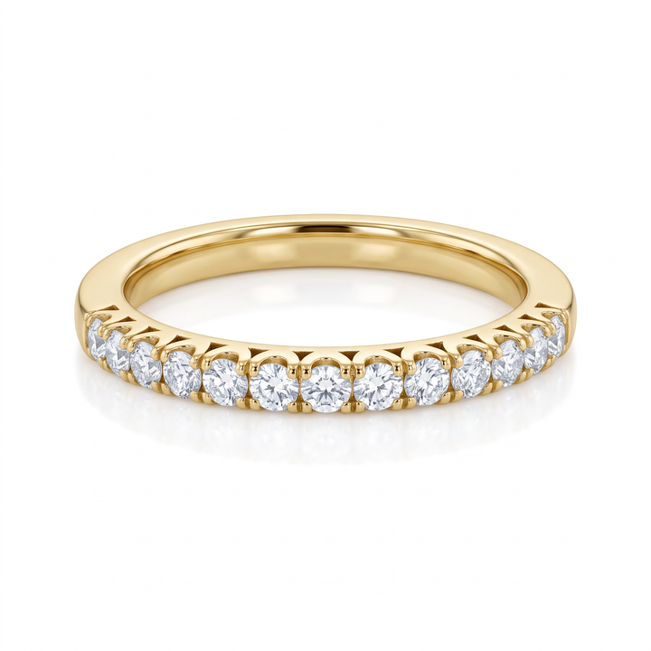 Scalloped Yellow Gold Diamond Band — 0.25ct TW