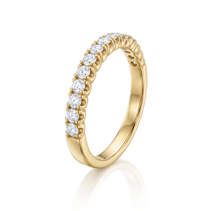 Yellow Gold Claw-Set Diamond Band — 0.30ct TW