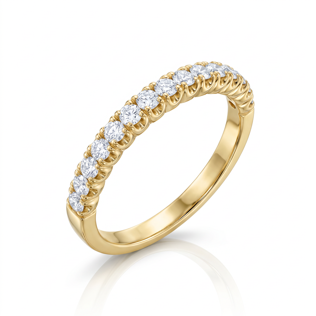 Yellow Gold Claw-Set Diamond Band — 0.30ct TW
