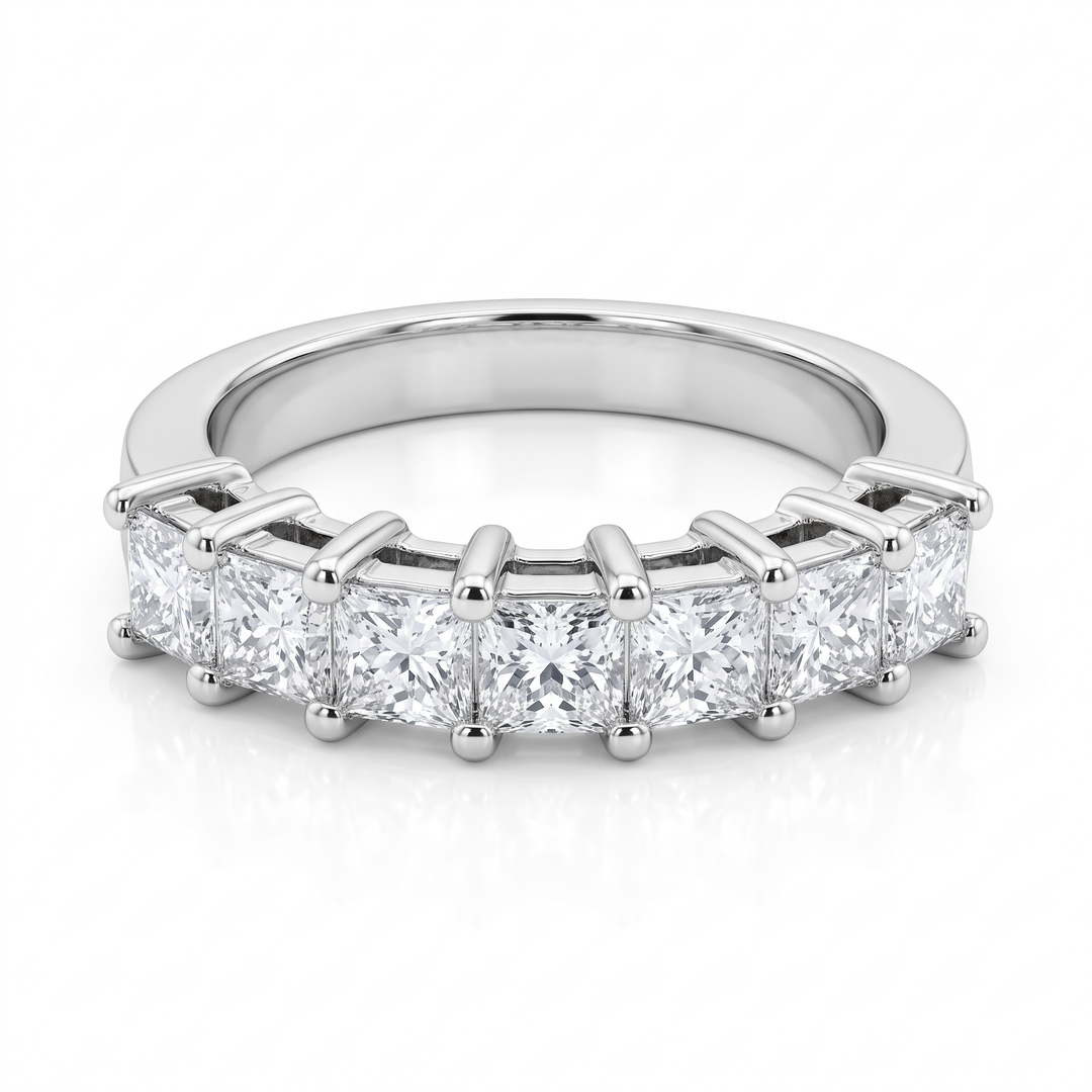 Seven-Stone Princess-Cut Diamond Band — 0.81ct TW