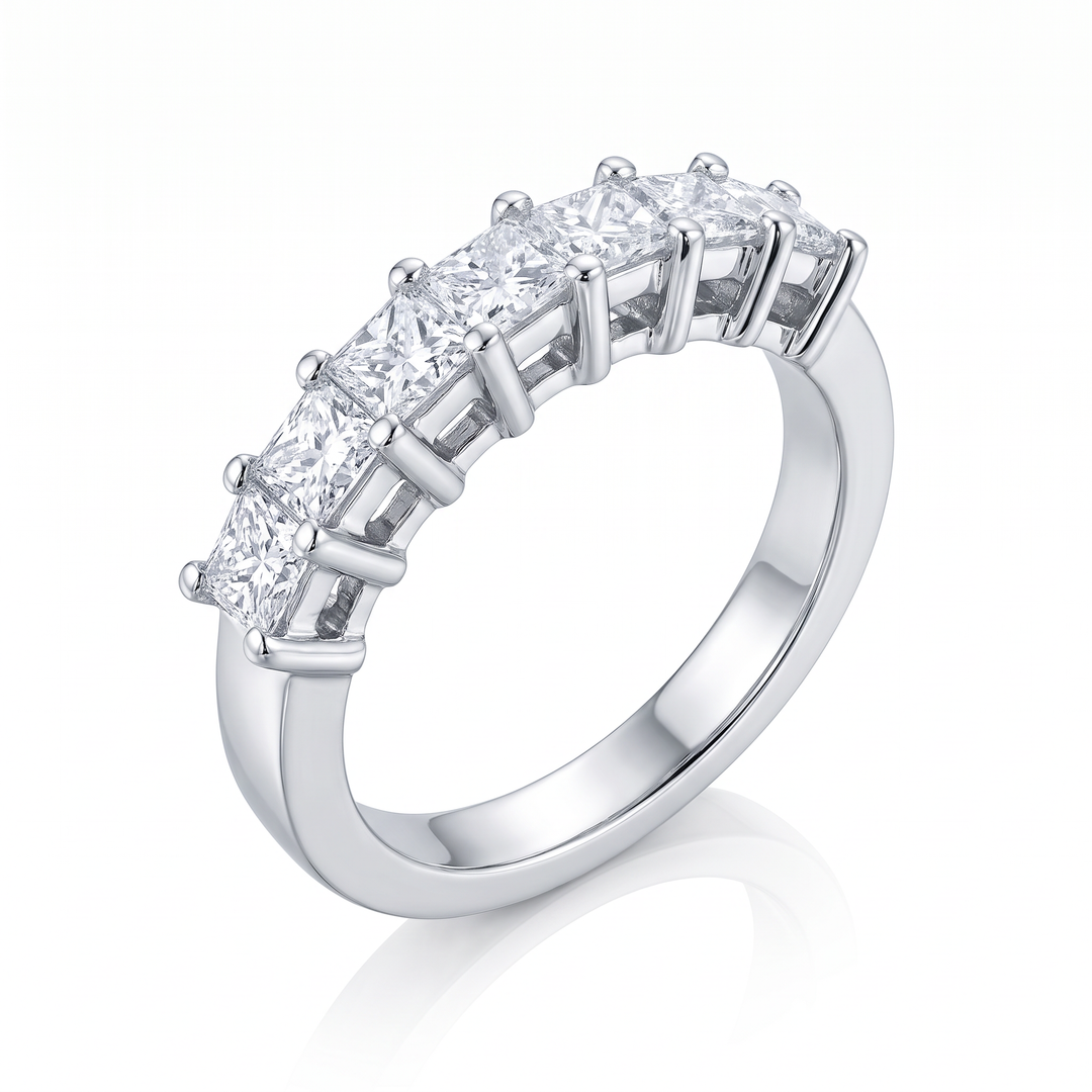 Seven-Stone Princess-Cut Diamond Band — 0.81ct TW