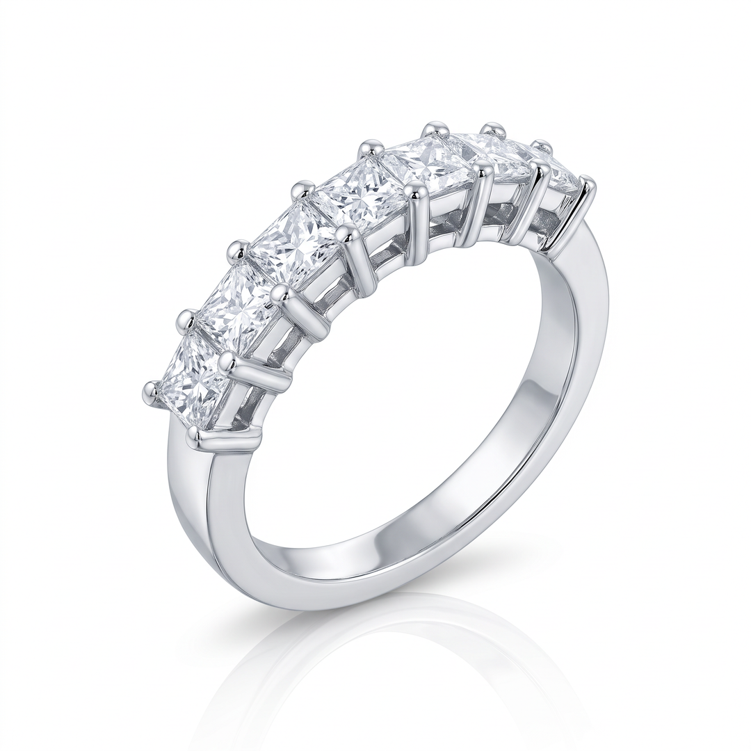 Seven-Stone Princess-Cut Diamond Band — 0.81ct TW