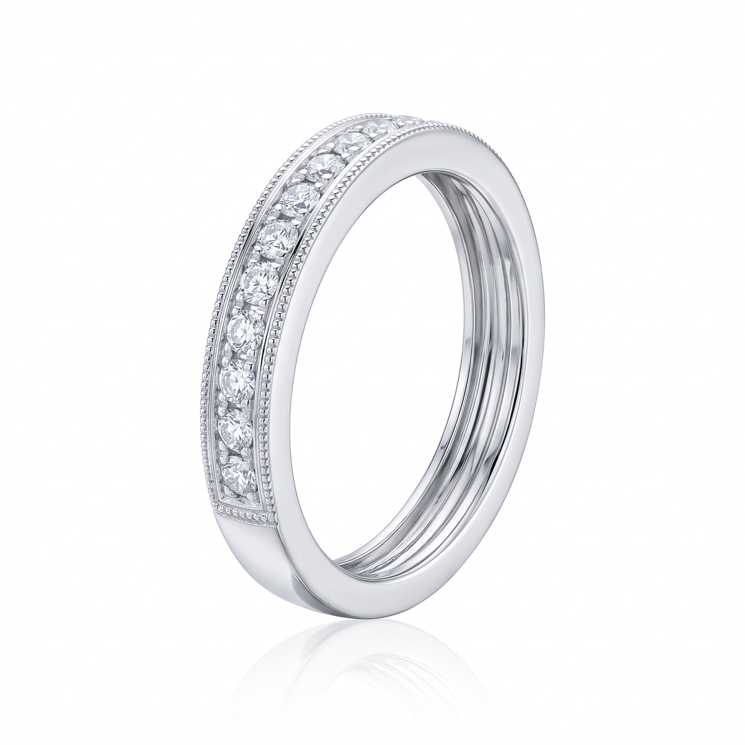 Milgrain Channel-Set Diamond Band — 0.22ct TW