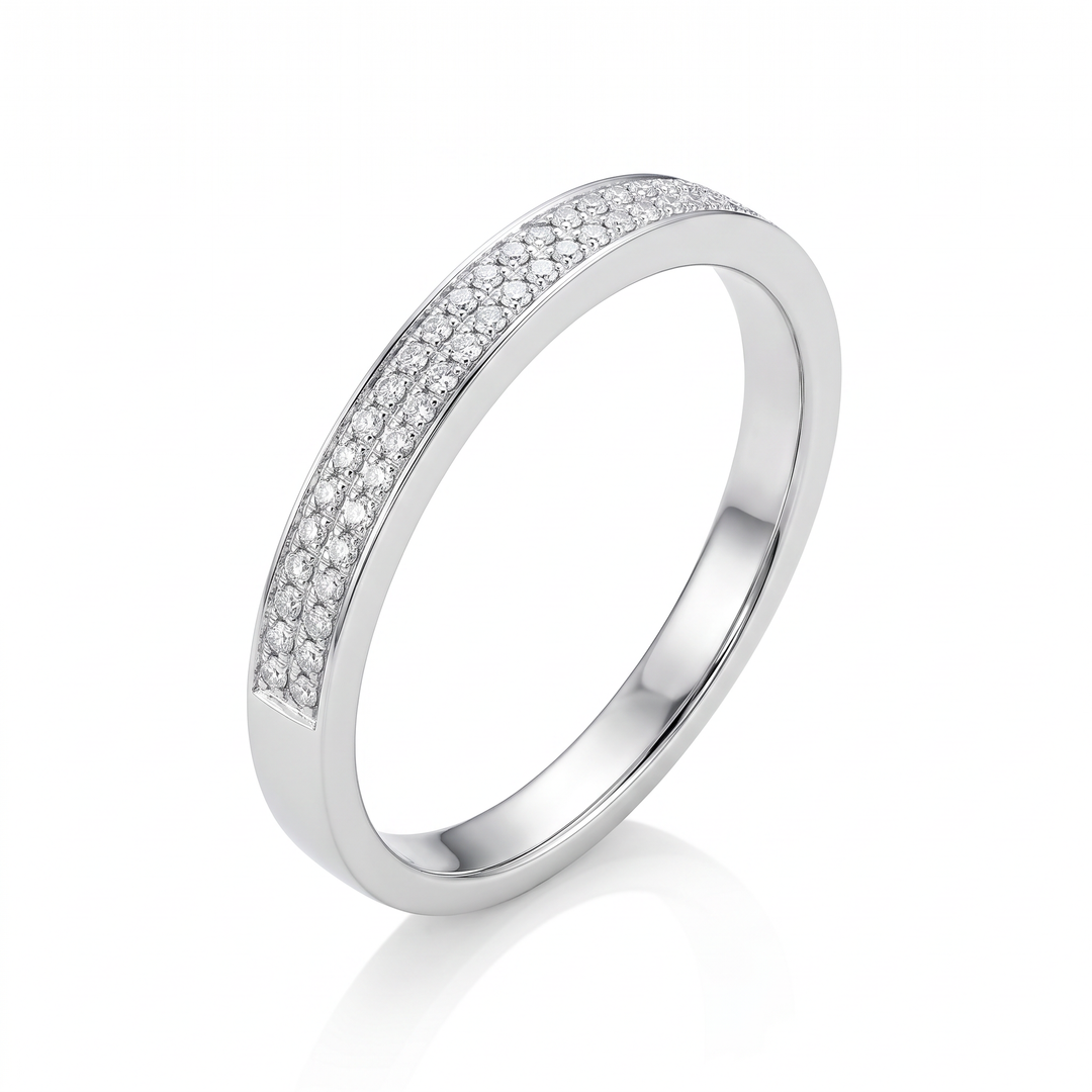 Double-Row Pavé Diamond Band — 0.16ct TW