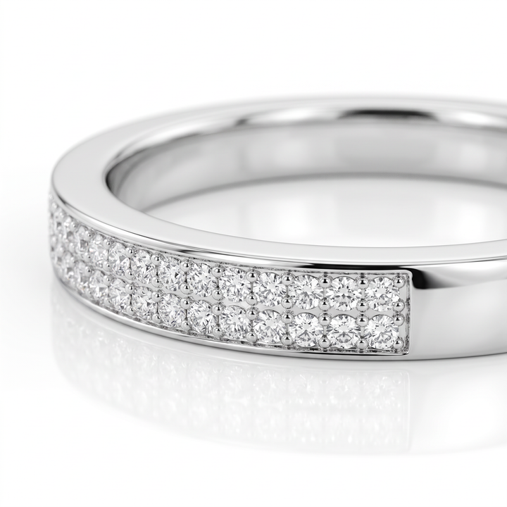 Double-Row Pavé Diamond Band — 0.16ct TW
