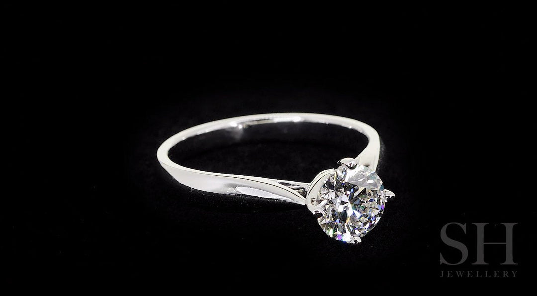 Brilliant Solitaire with Offset 4-Claw Design - W0400 (Lab Grown)