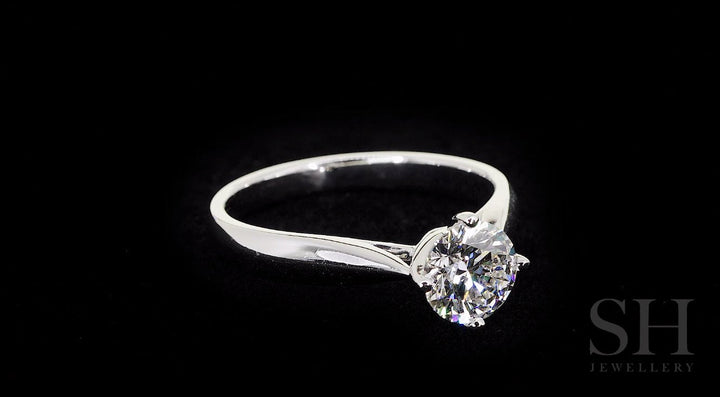 Brilliant Solitaire with Offset 4-Claw Design - W0400 (Lab Grown)