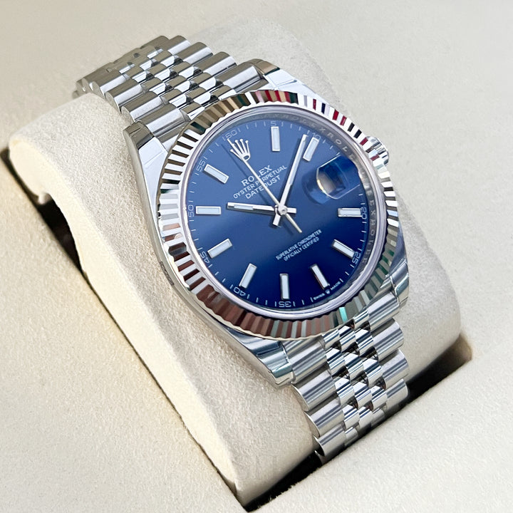 Rolex Datejust41 41mm Steel/WG Blue Dial Stick Markers 2025 Ref m126334-0002 (#1052)