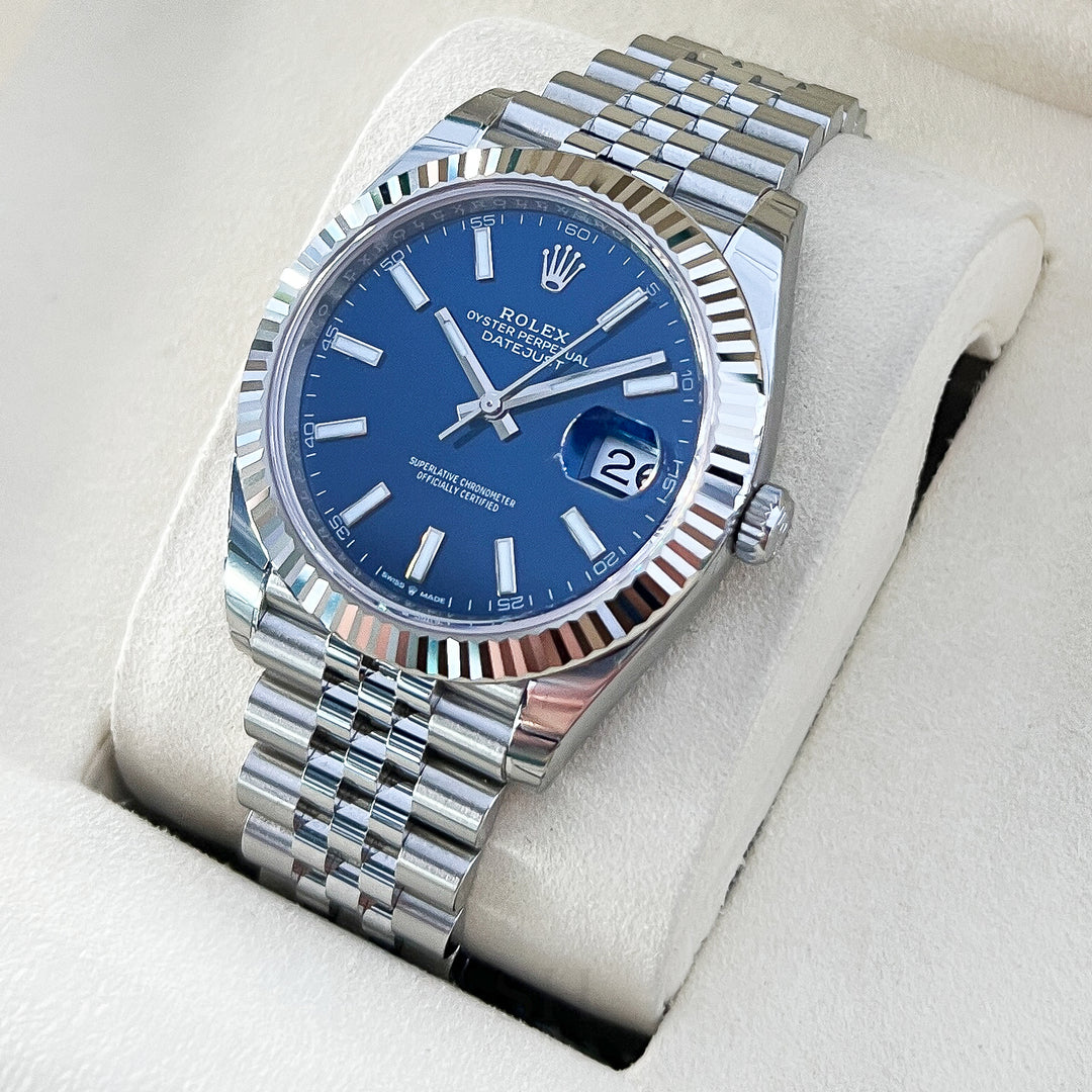 Rolex Datejust41 41mm Steel/WG Blue Dial Stick Markers 2025 Ref m126334-0002 (#1052)