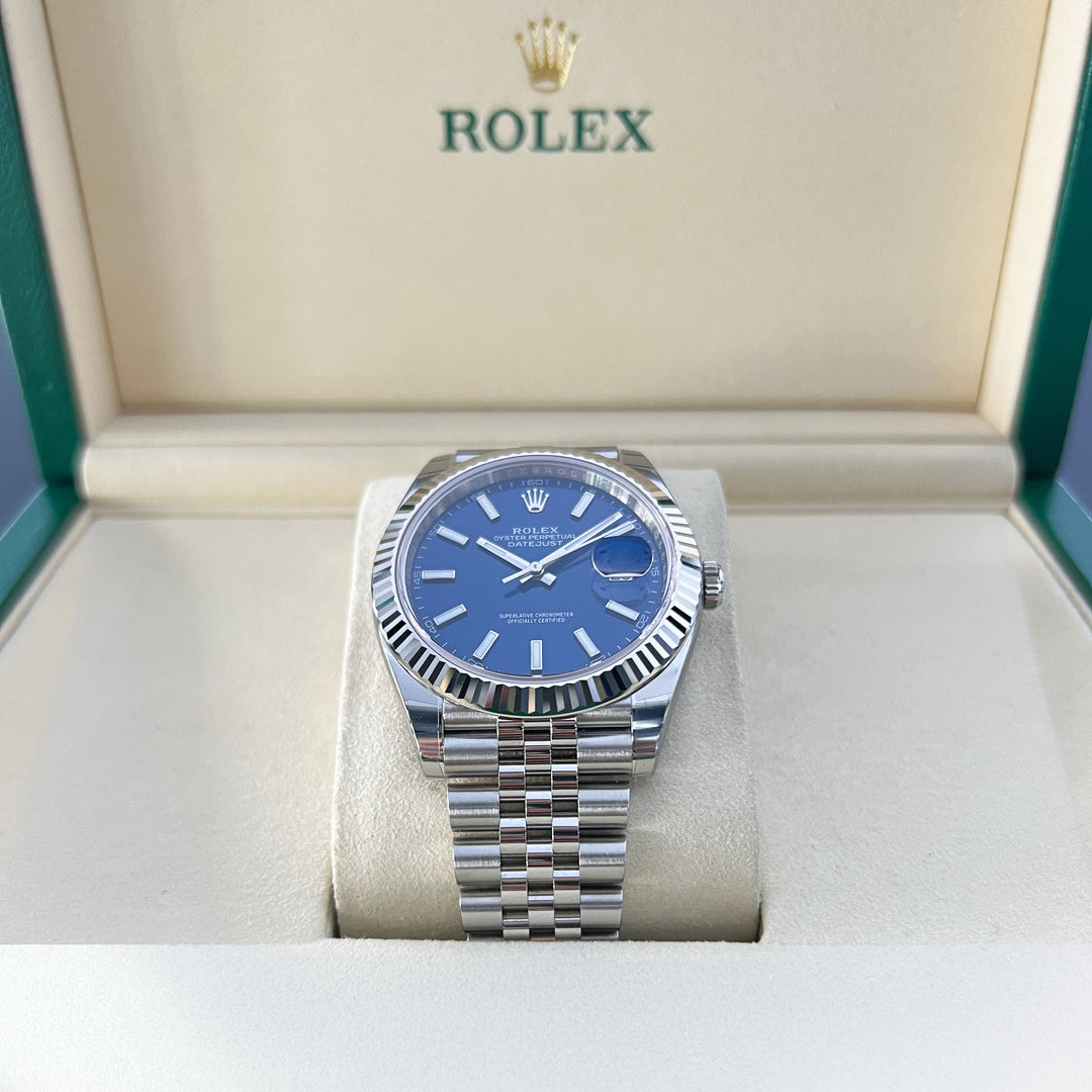 Rolex Datejust41 41mm Steel/WG Blue Dial Stick Markers 2025 Ref m126334-0002 (#1052)