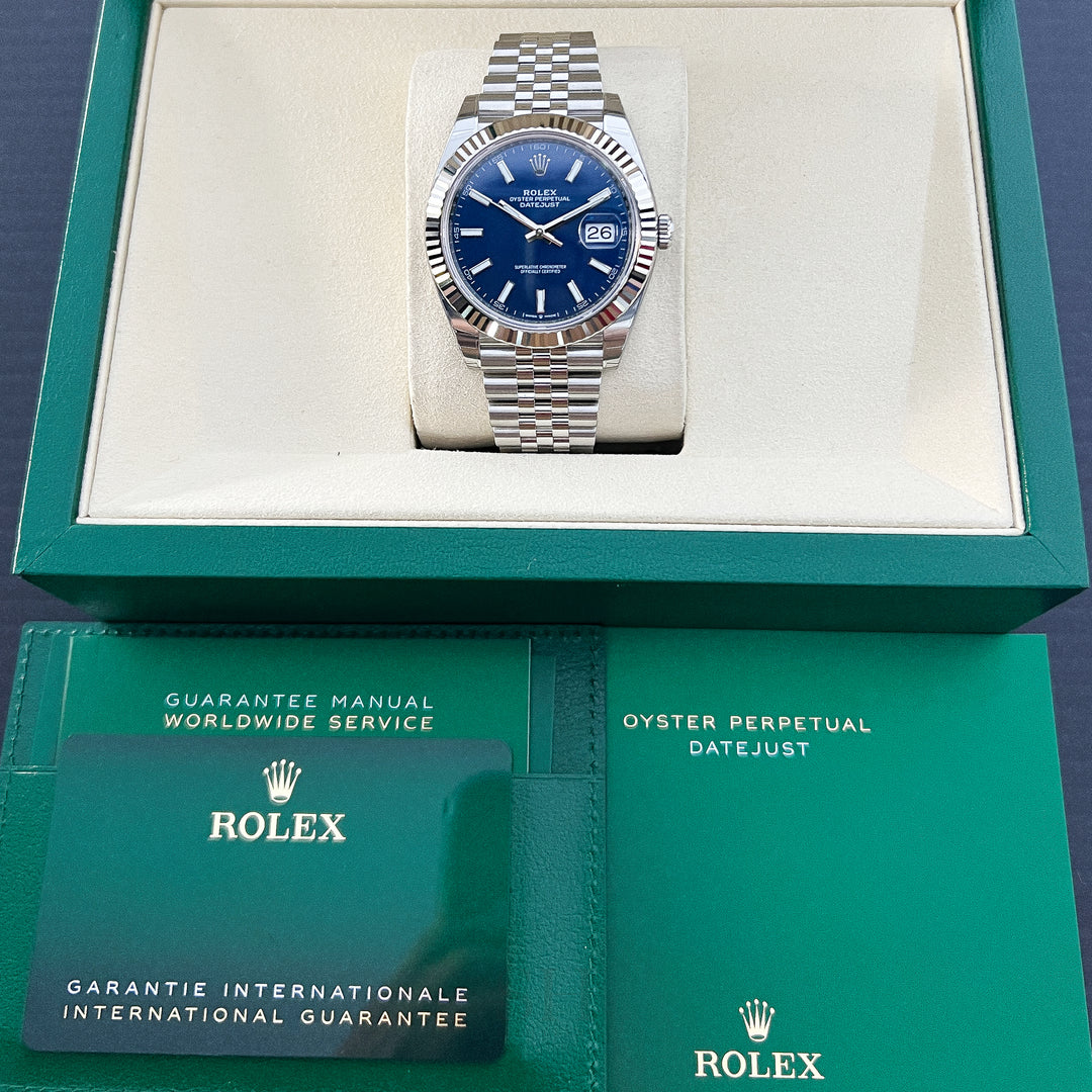Rolex Datejust41 41mm Steel/WG Blue Dial Stick Markers 2025 Ref m126334-0002 (#1052)