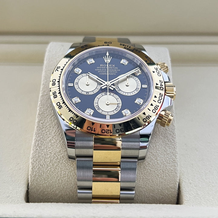 Rolex Cosmograph Daytona 40mm Steel/YG Black Dial Diamond Markers 2025 Ref m126503-0002 (#1090)