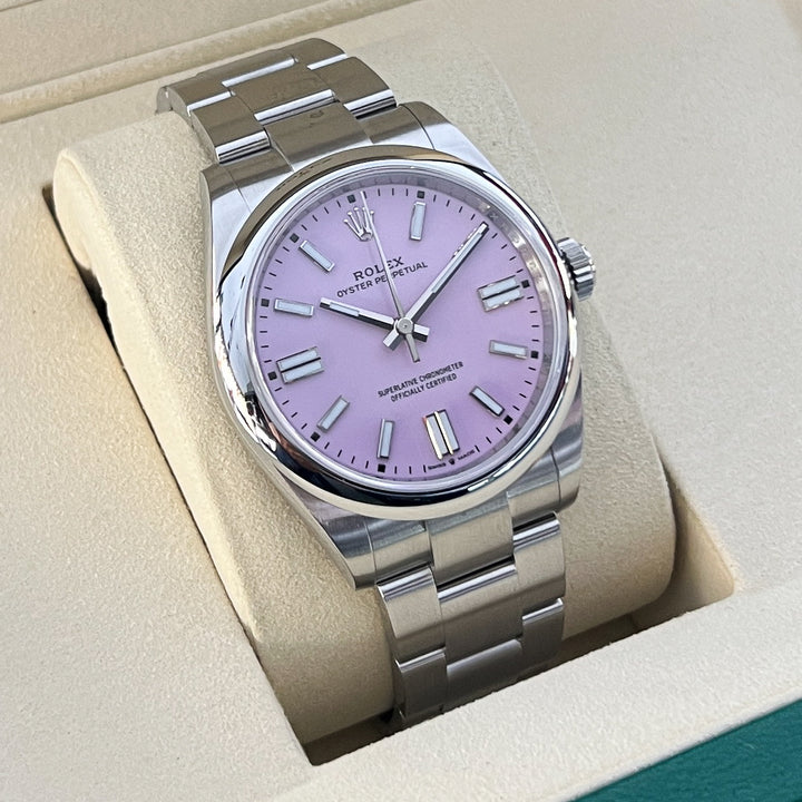 Rolex Oyster Perpetual41 41mm Steel Candy Pink Dial Stick Markers 2026 Ref m134300-0013 (#1067)