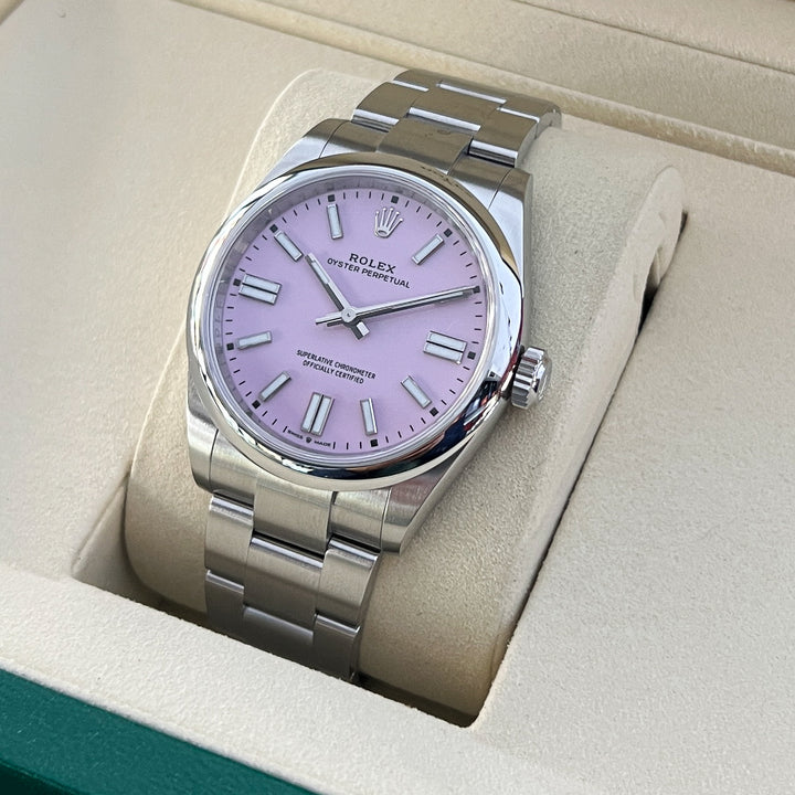 Rolex Oyster Perpetual41 41mm Steel Candy Pink Dial Stick Markers 2026 Ref m134300-0013 (#1067)