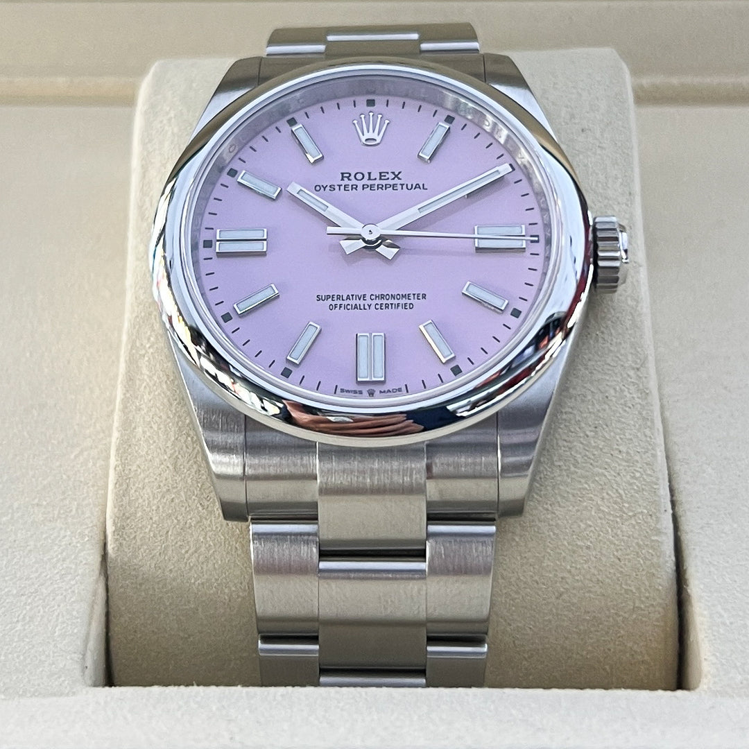 Rolex Oyster Perpetual41 41mm Steel Candy Pink Dial Stick Markers 2026 Ref m134300-0013 (#1067)