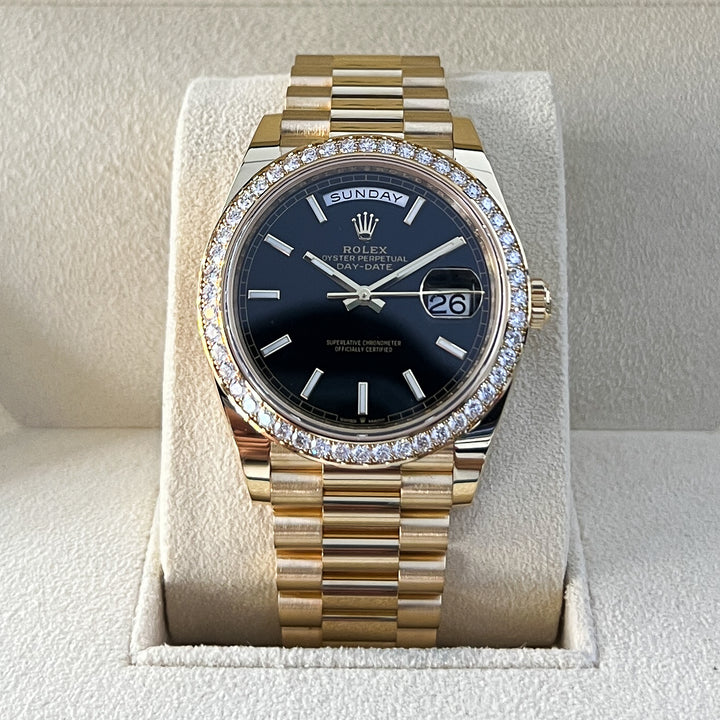 Rolex Day-Date40 40mm YG Black Dial Stick Markers 2025 Ref m228348rbr-0043 (#1096)