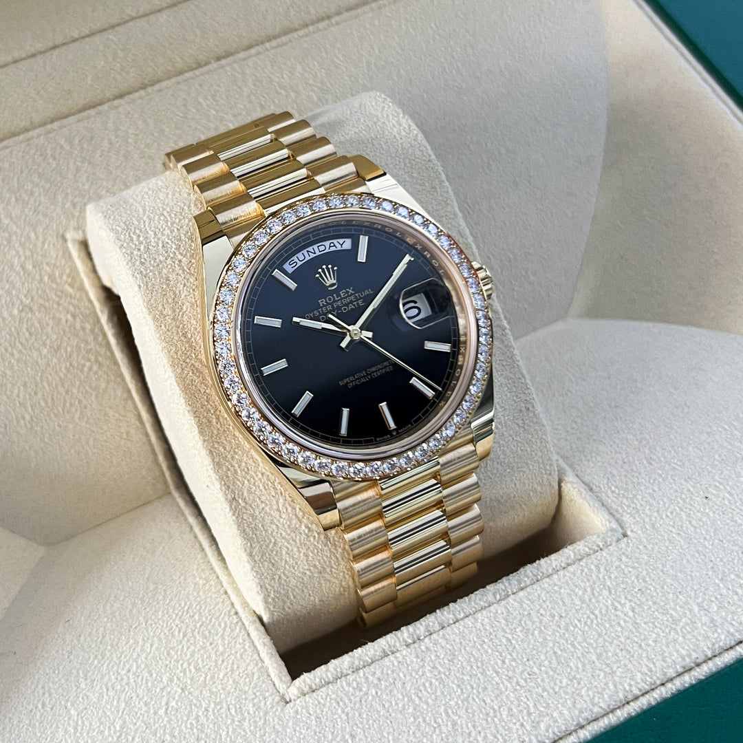Rolex Day-Date40 40mm YG Black Dial Stick Markers 2025 Ref m228348rbr-0043 (#1096)
