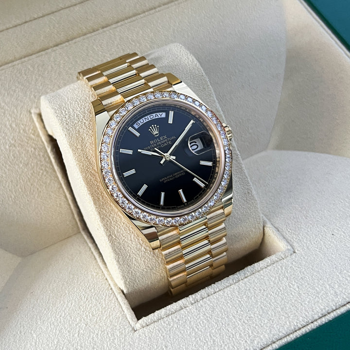Rolex Day-Date40 40mm YG Black Dial Stick Markers 2025 Ref m228348rbr-0043 (#1096)