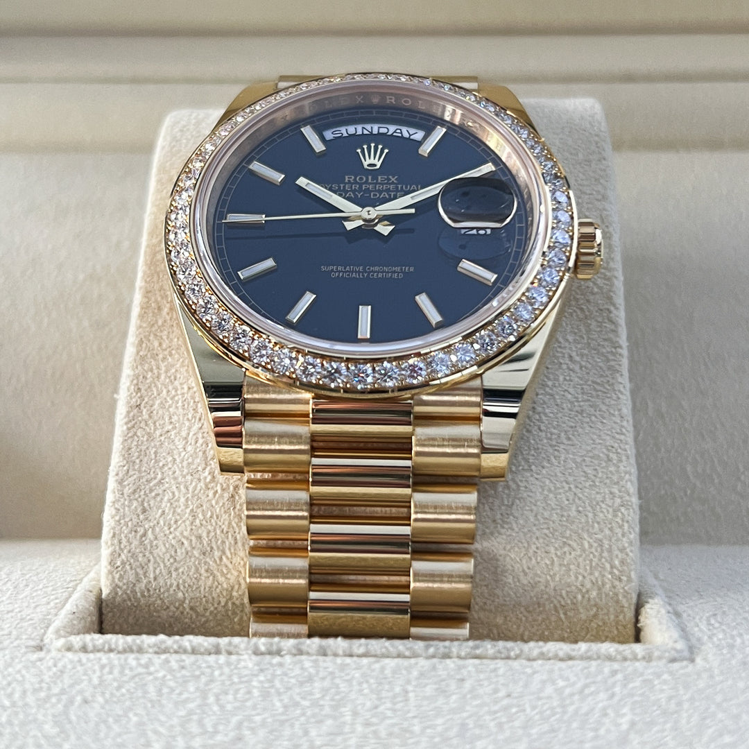 Rolex Day-Date40 40mm YG Black Dial Stick Markers 2025 Ref m228348rbr-0043 (#1096)