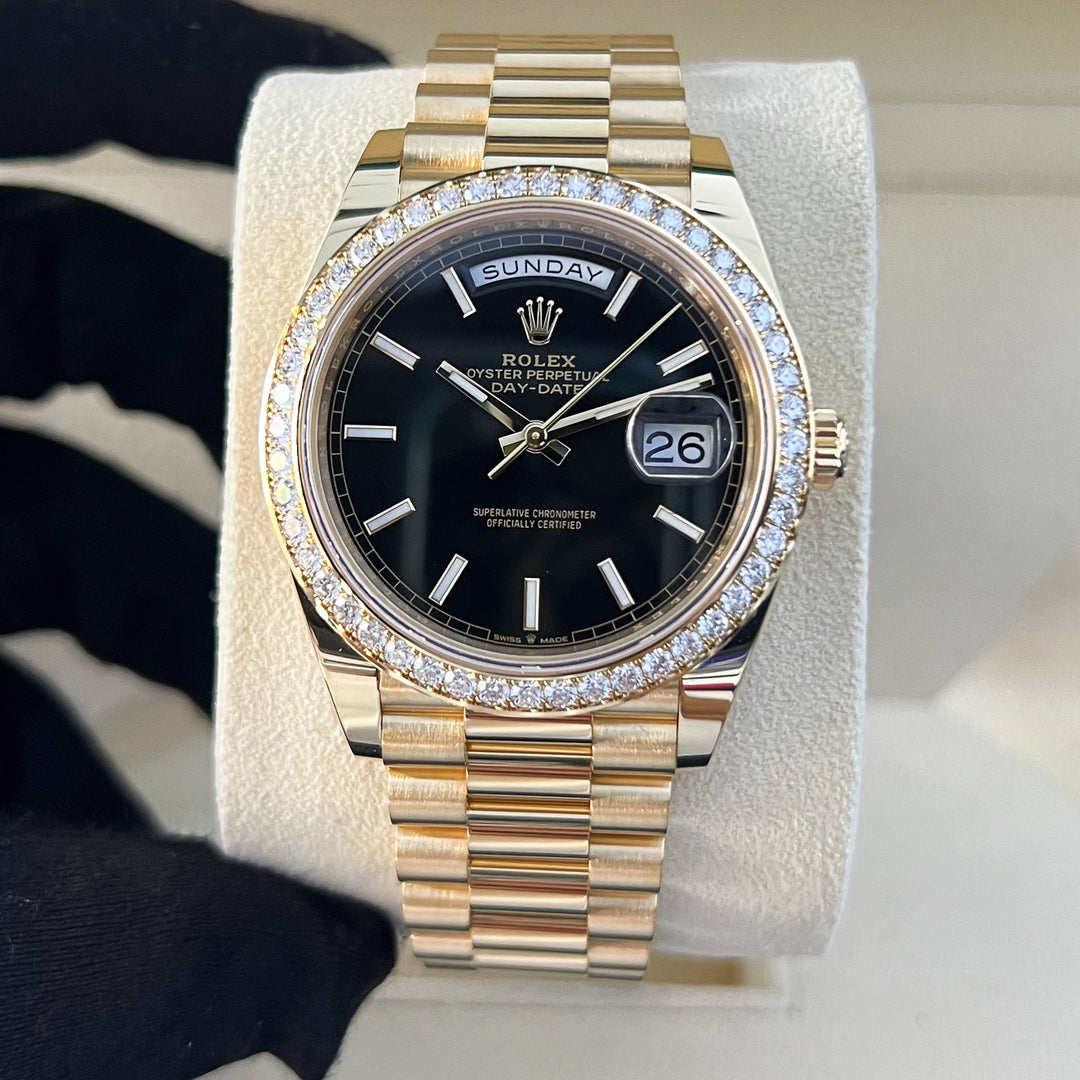 Rolex Day-Date40 40mm YG Black Dial Stick Markers 2025 Ref m228348rbr-0043 (#1096)