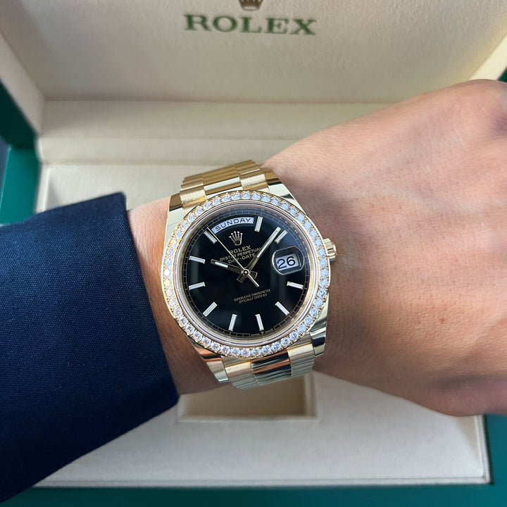 Rolex Day-Date40 40mm YG Black Dial Stick Markers 2025 Ref m228348rbr-0043 (#1096)