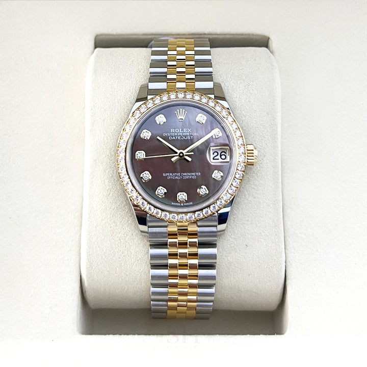 Rolex Datejust31 31mm Steel/YG Black MOP Dial Diamond Markers 2025 Ref m278383rbr-0024 (#1080)