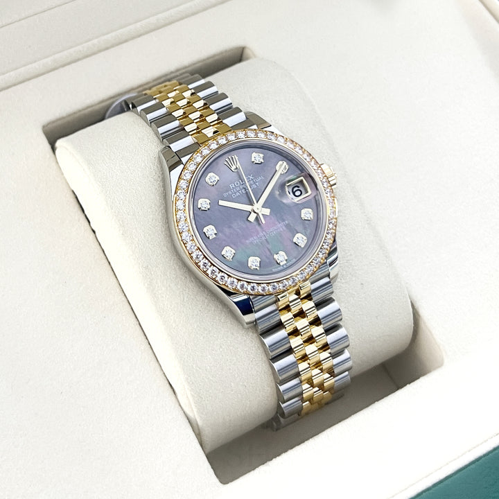 Rolex Datejust31 31mm Steel/YG Black MOP Dial Diamond Markers 2025 Ref m278383rbr-0024 (#1080)
