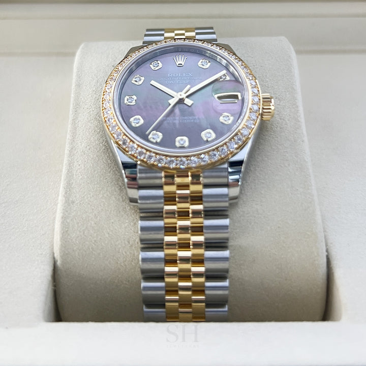 Rolex Datejust31 31mm Steel/YG Black MOP Dial Diamond Markers 2025 Ref m278383rbr-0024 (#1080)