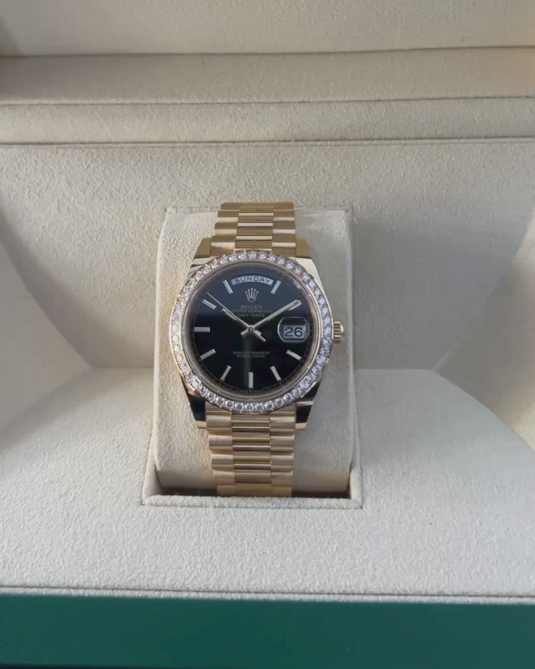 Rolex Day-Date40 40mm YG Black Dial Stick Markers 2025 Ref m228348rbr-0043 (#1096)
