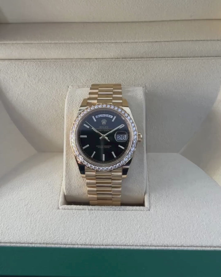 Rolex Day-Date40 40mm YG Black Dial Stick Markers 2025 Ref m228348rbr-0043 (#1096)