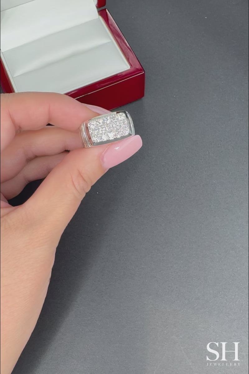 Array Men's Diamond Ring (11.7mm) - W1184 — 18kt White Gold (Clearance)