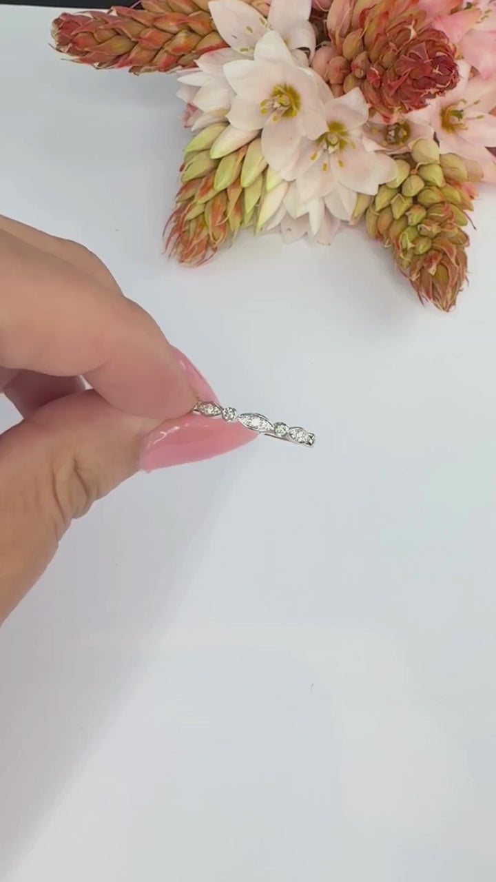 Channel Set Marquise Panels Diamond Ring (2.5mm) - W1257
