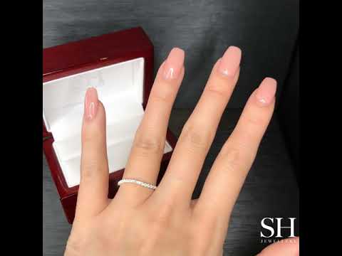 Pavé-Set Contoured Thin Width Women’s Wedding Band (1.7mm) - W0497 — 18kt White Gold (Clearance)