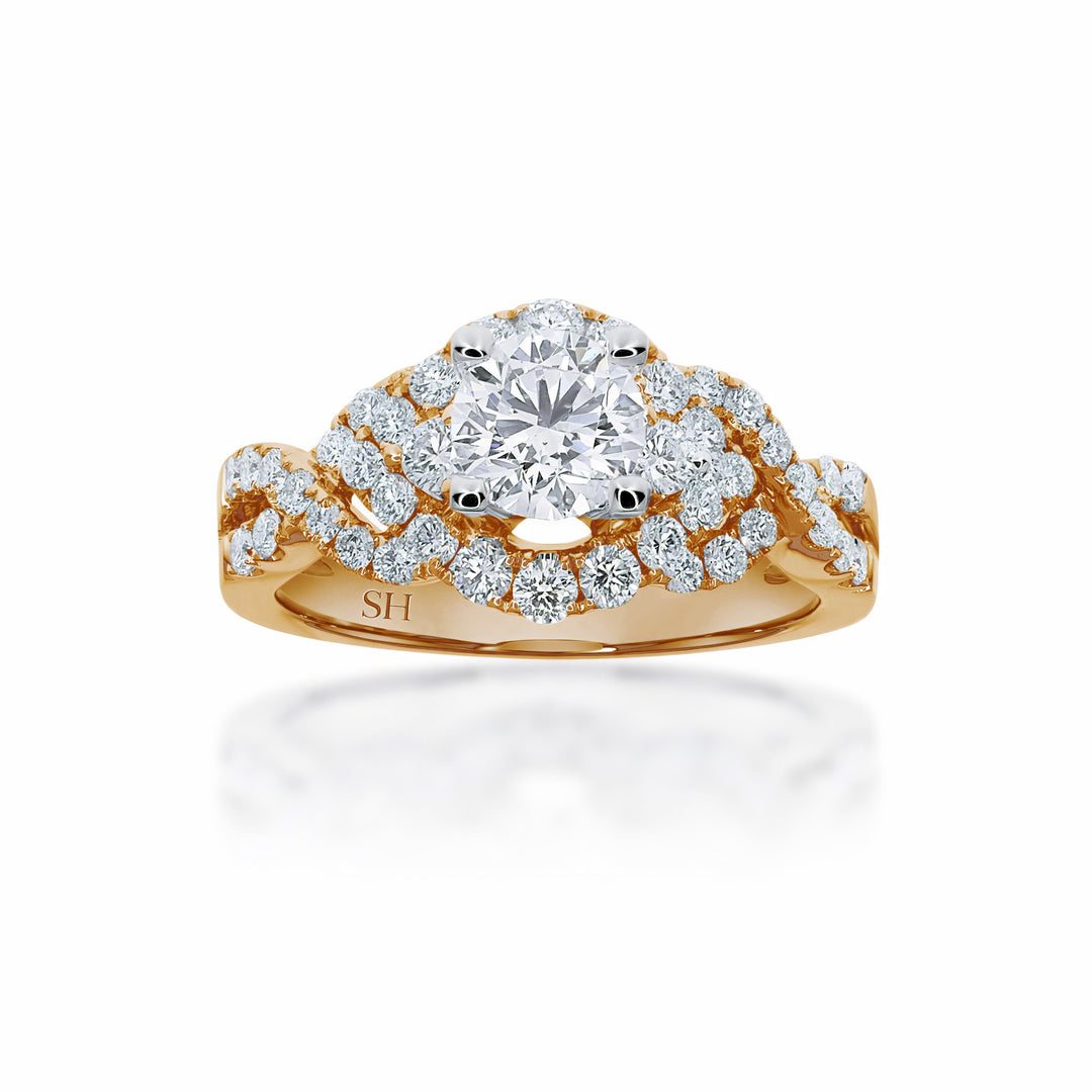 Embedded Halo Rings Interweaved Modern Halo Ring β SH Jewellery
