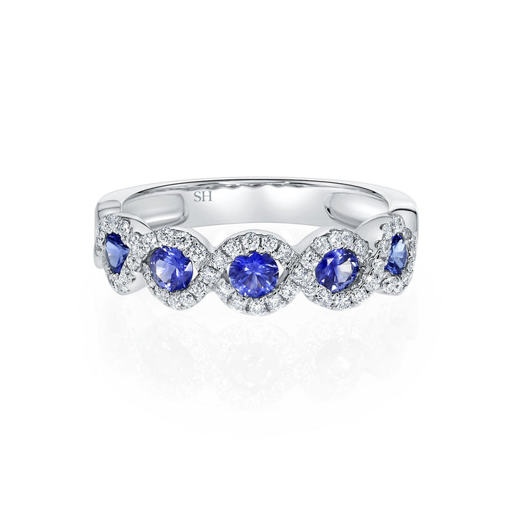 Intertwined sapphire band - W0425