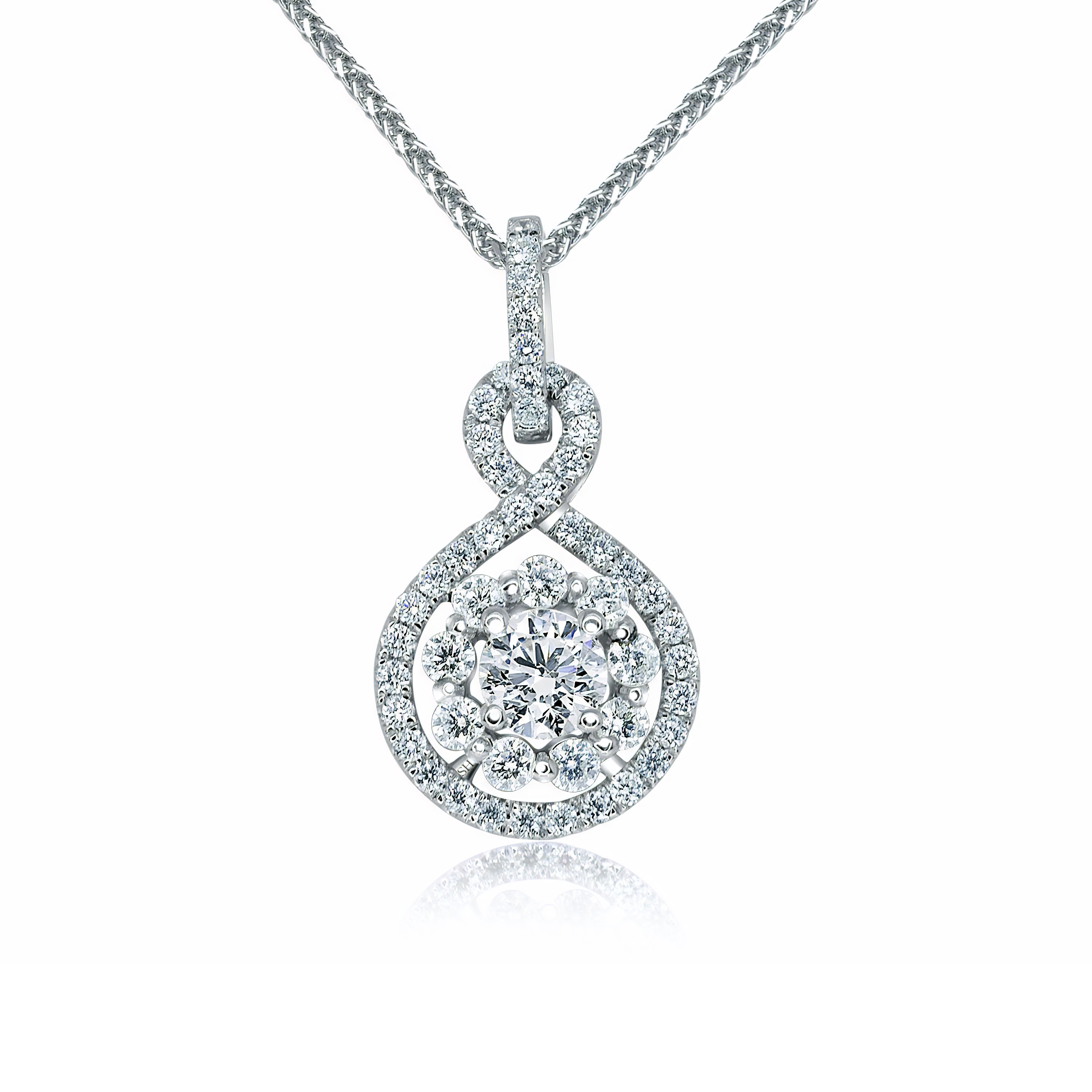 Infinite Loop Diamond Halo Pendant – SH Jewellery