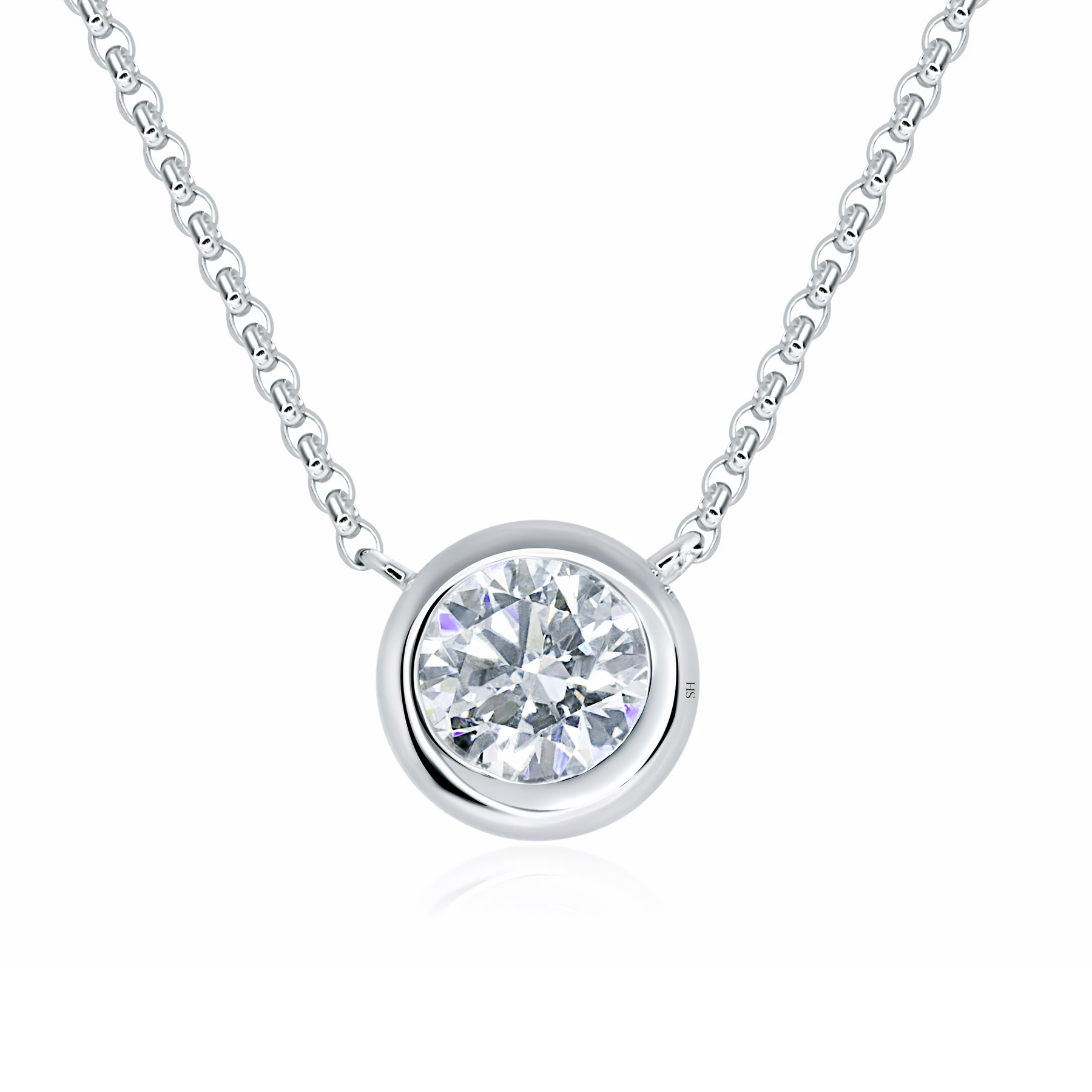Bezel clearance solitaire necklace