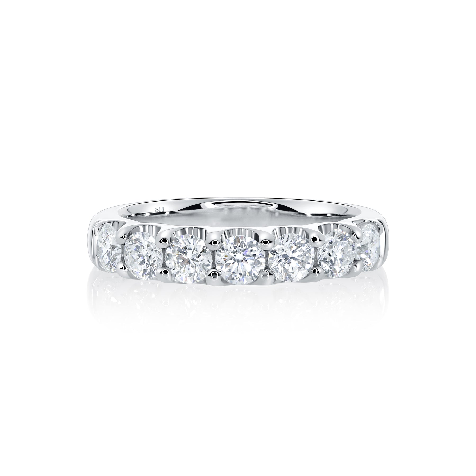 3.8mm Width Scalloped Claw Diamond Women s Wedding Band SH Jewellery