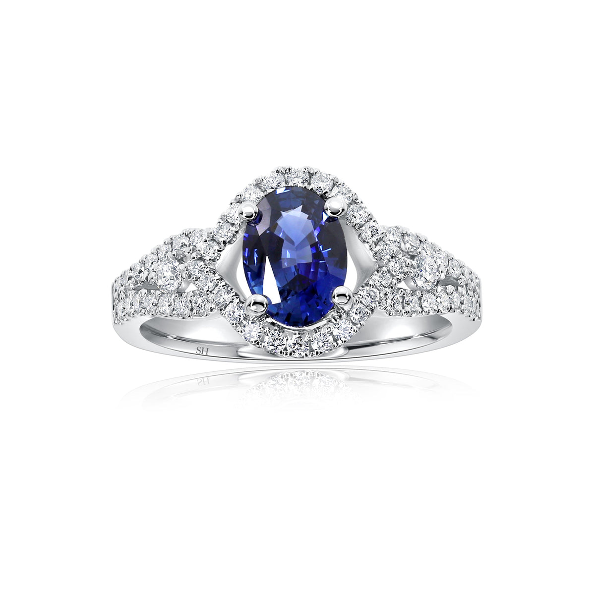 Semi-Halo Intertwined Sapphire Ring (1.00Ct) | SH Jewellery