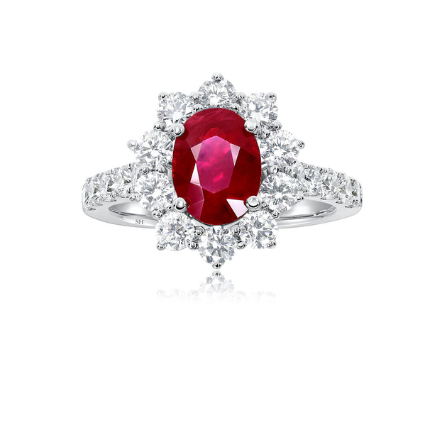 18kt gold ruby & diamond dress rings, earrings & pendants | SH Jewellery